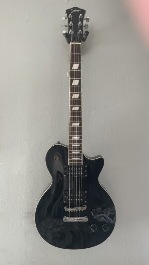Johnson Les Paul copy, pro setup and deluxe Epiphone case.